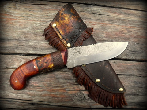 custom French pistol grip hunter knife