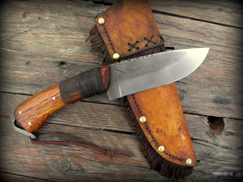 Forged, hunter, vintage style knife.