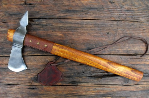 hand forged arrowhead spike tomahawk