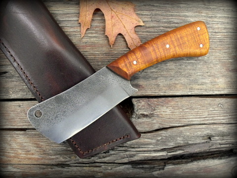 Hand Forged High Carbon Chrome Steel Camping Outdoor shops Kitchen Cleaver with Custom Made Leather Sheath