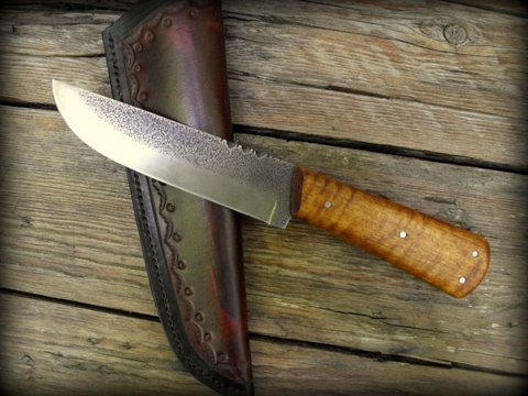  hand-forged custom  belt  knife with sheath