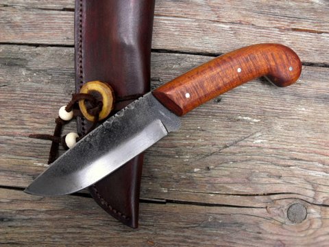 hand forged French pistol grip hunter knife